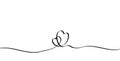 Illustration depicting two hearts in one line.